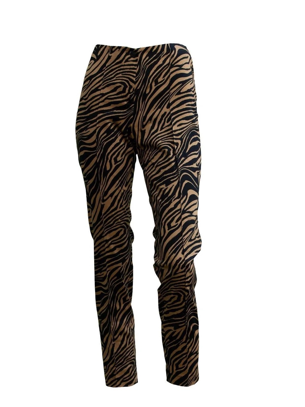 NWT - CAMBIO (BLU'S BOUTIQUE) Ros Zebra print pant in Cinnamon and Black. SZ 10 - Picture 2 of 8